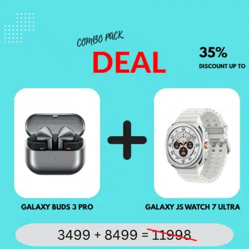 Samsung Galaxy Buds 3 Pro and Galaxy Watch 6 from ELLORA TECH, featuring sleek wireless earbuds and a modern smartwatch.