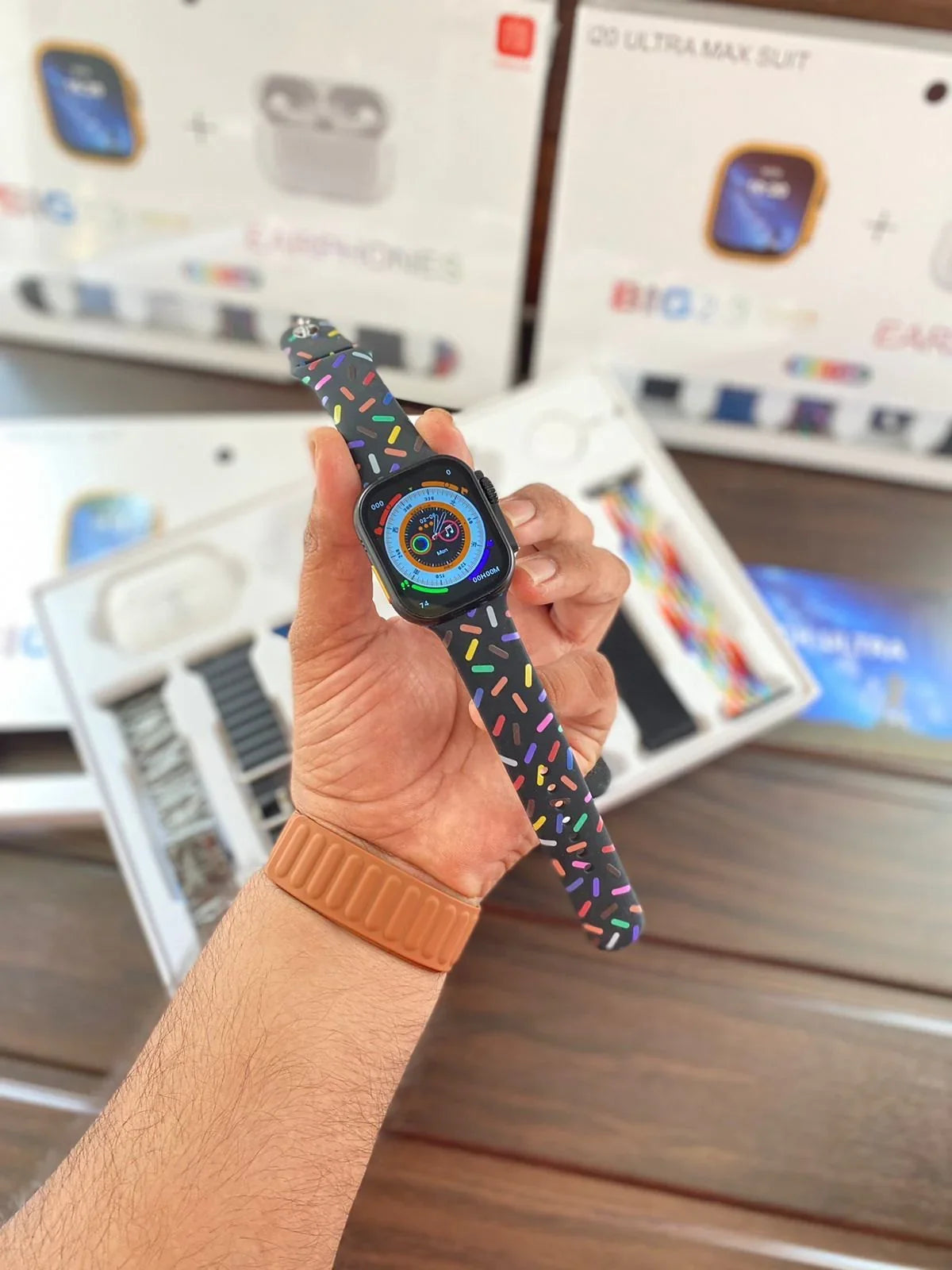 I20 Ultra Max Suit Smartwatch, 10 in 1 Set with AirPods 2, 2.3-Inch Display