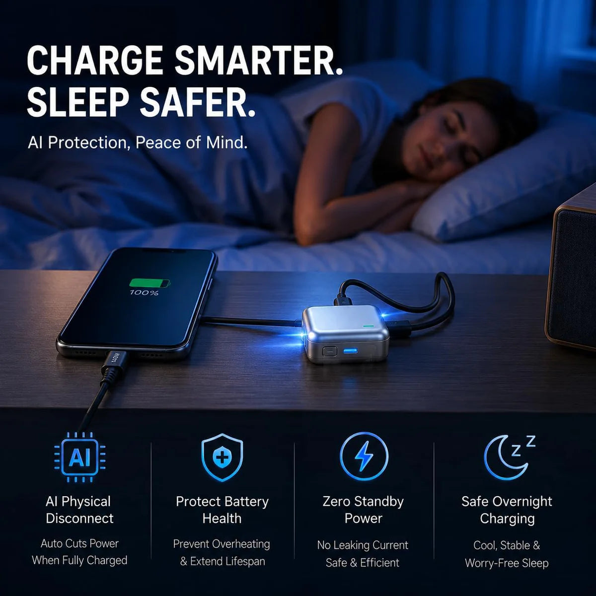 Smart Power Auto Disconnect – 140watt Type-C Charging Cut-Off Protector