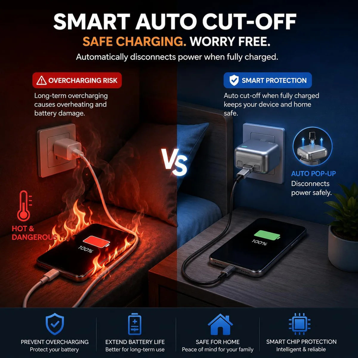 Smart Power Auto Disconnect – 140watt Type-C Charging Cut-Off Protector