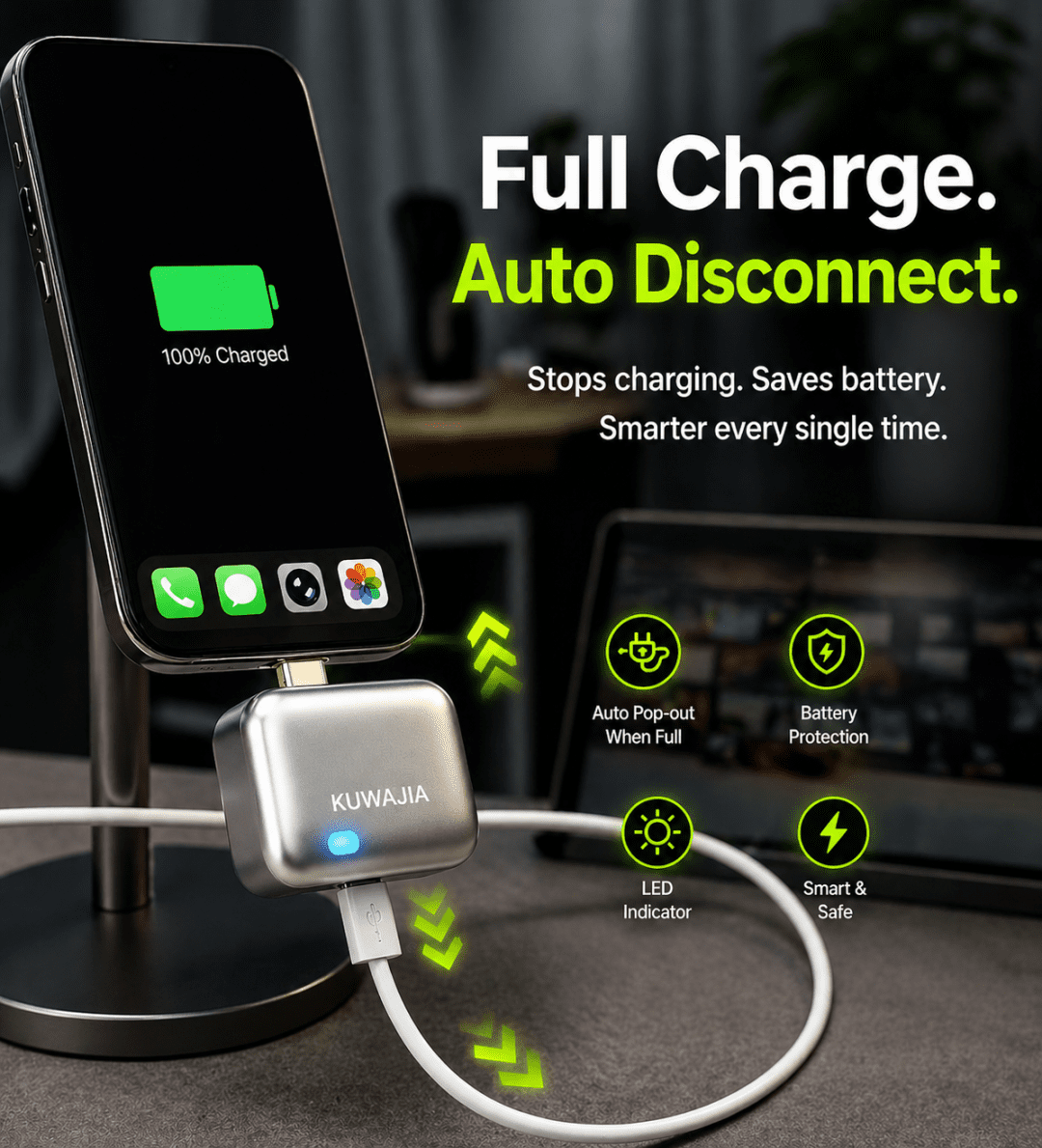 Smart Power Auto Disconnect – 140watt Type-C Charging Cut-Off Protector