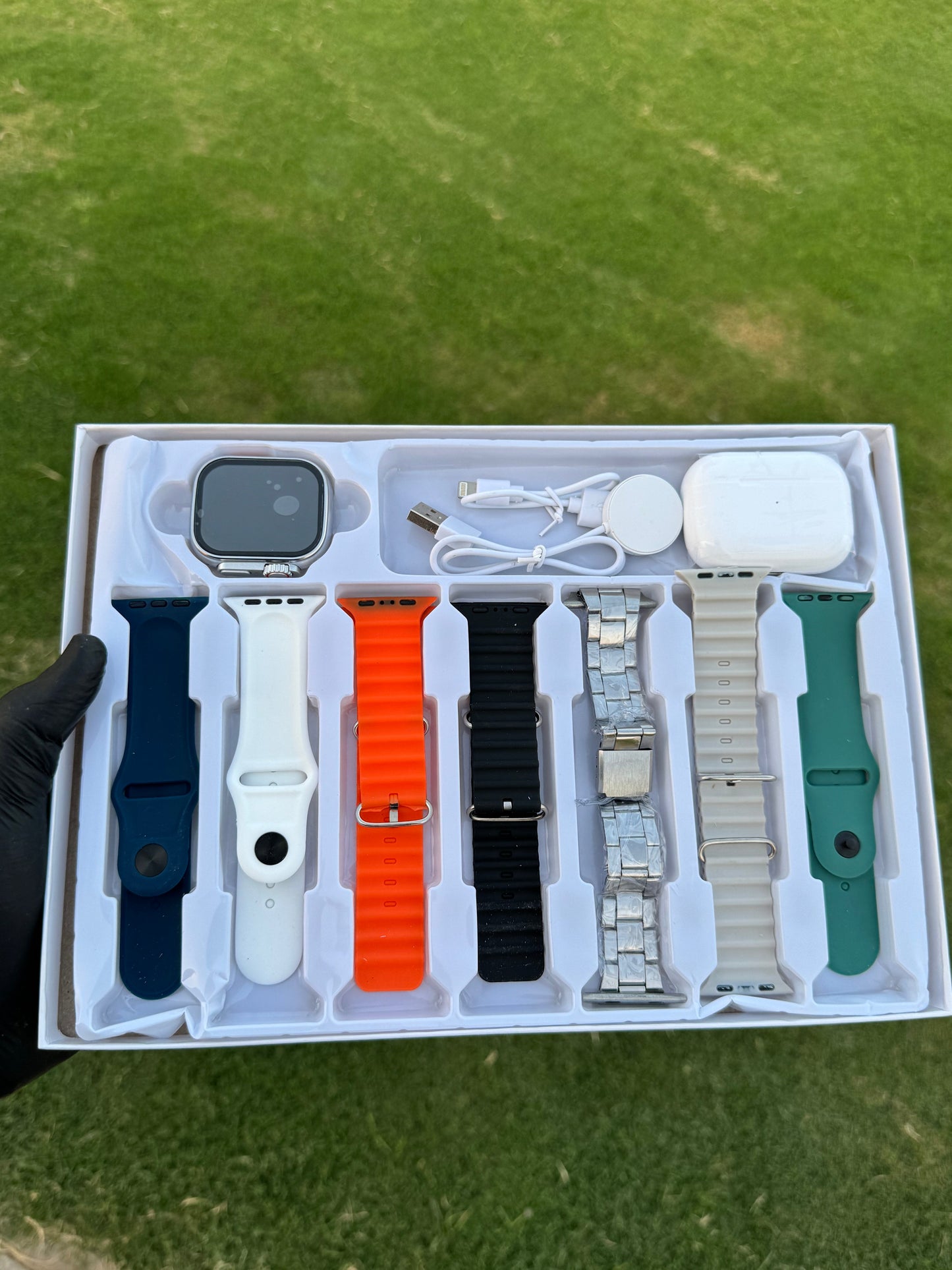 I20 Ultra Max Suit Smartwatch, 10 in 1 Set with AirPods 2, 2.3-Inch Display