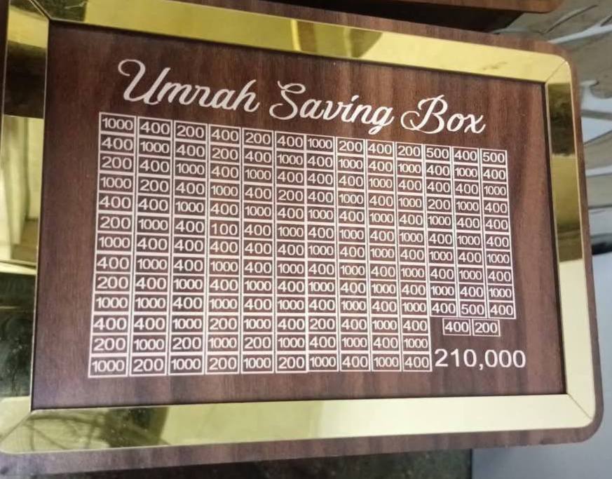 Umrah Saving Box [4 Stickers + 1 Pen]