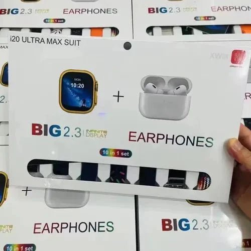 I20 Ultra Max Suit Smartwatch, 10 in 1 Set with AirPods 2, 2.3 - Inch Display - My Store